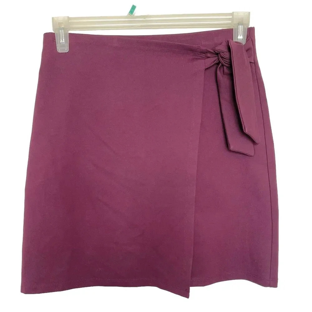 Loft Outlet Womens Short mini Skirt Faux Wrap Stretch Work Wear Career Sz Small
